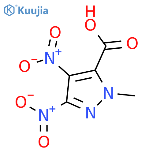 1-methyl-3,4-dinitro-1H-pyrazole-5-carboxylic acid structure
