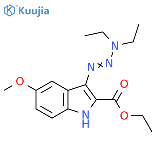 1H-Indole-2-carboxylic acid, 3-(3,3-diethyl-1-triazen-1-yl)-5-methoxy-, ethyl ester structure