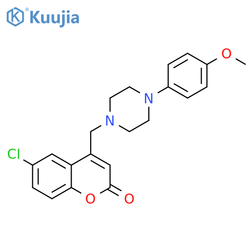 6-chloro-4-{4-(4-methoxyphenyl)piperazin-1-ylmethyl}-2H-chromen-2-one structure
