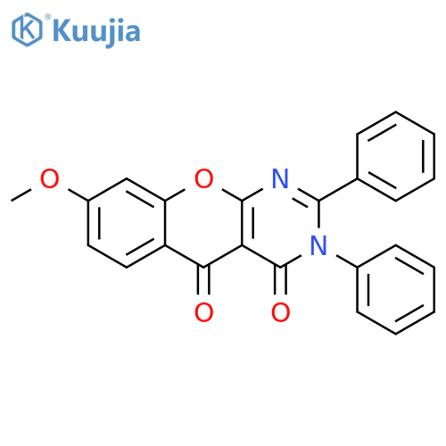 8-methoxy-2,3-diphenyl-3H,4H,5H-chromeno2,3-dpyrimidine-4,5-dione structure