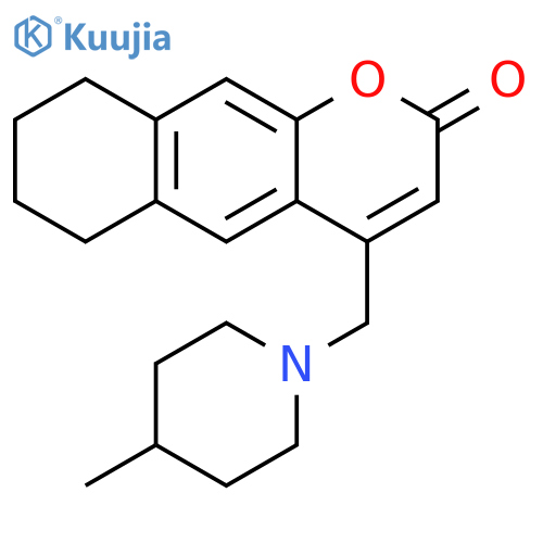 4-(4-methylpiperidin-1-yl)methyl-2H,6H,7H,8H,9H-cyclohexagchromen-2-one structure