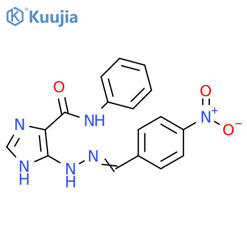 1H-Imidazole-4-carboxamide, 5-[2-[(4-nitrophenyl)methylene]hydrazinyl]-N-phenyl- structure