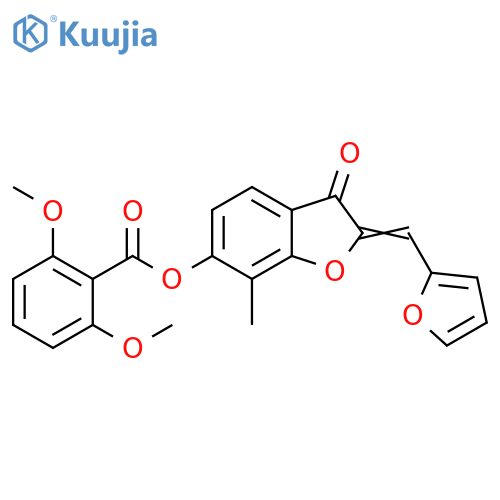 (2Z)-2-(furan-2-yl)methylidene-7-methyl-3-oxo-2,3-dihydro-1-benzofuran-6-yl 2,6-dimethoxybenzoate structure
