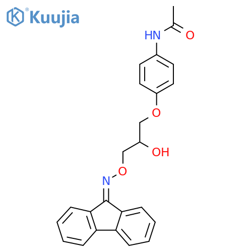 N-4-(3-{(9H-fluoren-9-ylidene)aminooxy}-2-hydroxypropoxy)phenylacetamide structure