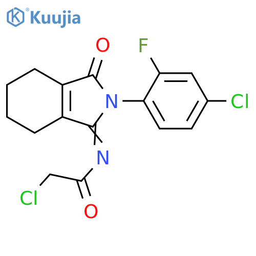 Acetamide, 2-chloro-N-[2-(4-chloro-2-fluorophenyl)-2,3,4,5,6,7-hexahydro-3-oxo-1H-isoindol-1-ylidene]- structure