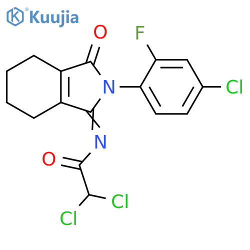 Acetamide,2,2-dichloro-N-[2-(4-chloro-2-fluorophenyl)-2,3,4,5,6,7-hexahydro-3-oxo-1H-isoindol-1-ylidene]- structure