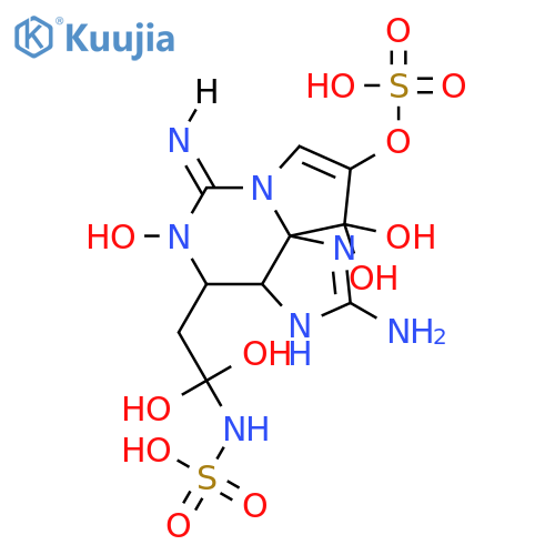 {2-[(3aS,4R,6Z)-2-amino-5,10,10-trihydroxy-6-imino-9-(sulfooxy)-3a,4,5,6-tetrahydro-3H,10H-pyrrolo[1,2-c]purin-4-yl]-1,1-dihydroxyethyl}sulfamic acid structure