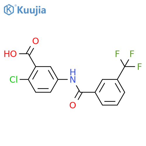 2-Chloro-5-(3-(trifluoromethyl)benzamido)benzoic acid structure