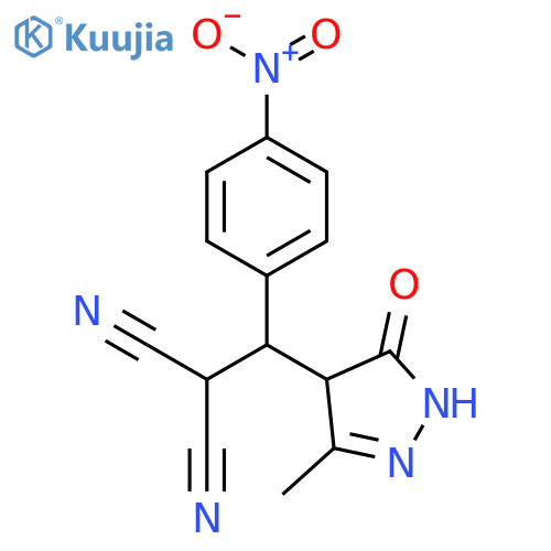Propanedinitrile,[(4,5-dihydro-3-methyl-5-oxo-1H-pyrazol-4-yl)(4-nitrophenyl)methyl]- structure