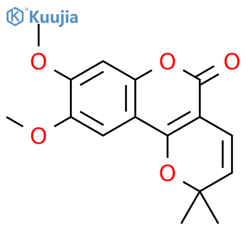 2H,5H-Pyrano[3,2-c][1]benzopyran-5-one, 8,9-dimethoxy-2,2-dimethyl- structure
