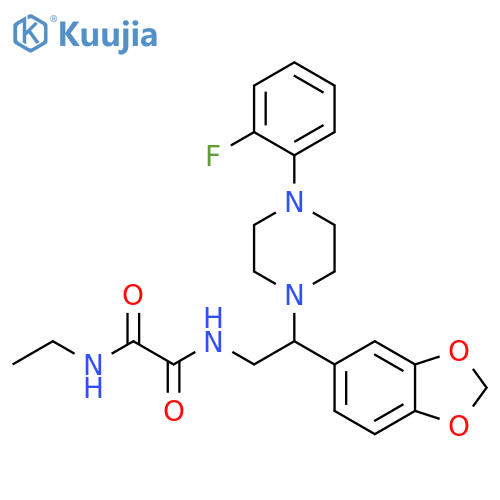 N'-2-(2H-1,3-benzodioxol-5-yl)-2-4-(2-fluorophenyl)piperazin-1-ylethyl-N-ethylethanediamide structure