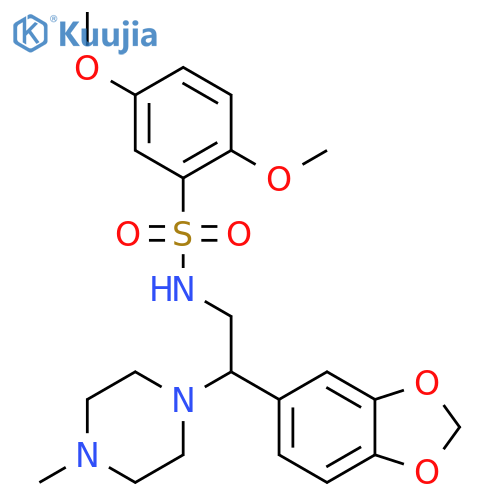 N-2-(2H-1,3-benzodioxol-5-yl)-2-(4-methylpiperazin-1-yl)ethyl-2,5-dimethoxybenzene-1-sulfonamide structure