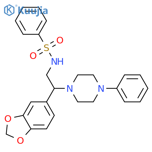 N-2-(2H-1,3-benzodioxol-5-yl)-2-(4-phenylpiperazin-1-yl)ethylbenzenesulfonamide structure