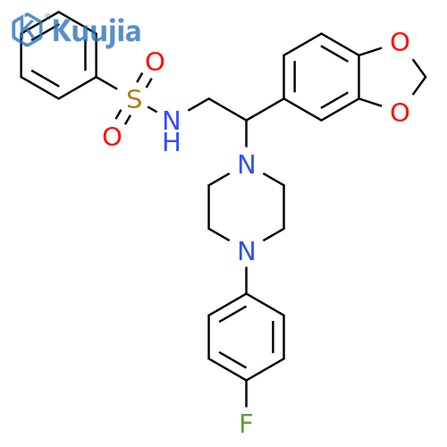N-2-(2H-1,3-benzodioxol-5-yl)-2-4-(4-fluorophenyl)piperazin-1-ylethylbenzenesulfonamide structure