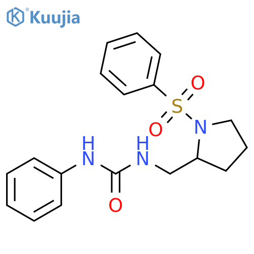 3-{1-(benzenesulfonyl)pyrrolidin-2-ylmethyl}-1-phenylurea structure