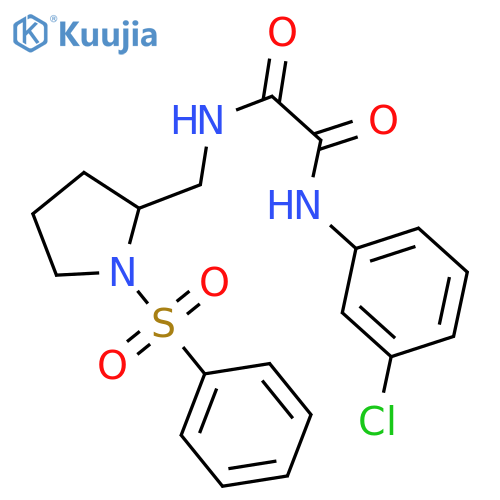 N-{1-(benzenesulfonyl)pyrrolidin-2-ylmethyl}-N'-(3-chlorophenyl)ethanediamide structure