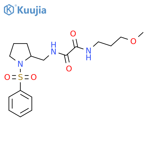 N'-{1-(benzenesulfonyl)pyrrolidin-2-ylmethyl}-N-(3-methoxypropyl)ethanediamide structure