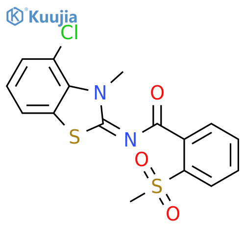 N-(2E)-4-chloro-3-methyl-2,3-dihydro-1,3-benzothiazol-2-ylidene-2-methanesulfonylbenzamide structure