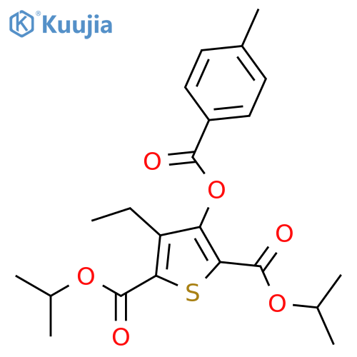 2,5-Thiophenedicarboxylic acid, 3-ethyl-4-[(4-methylbenzoyl)oxy]-,bis(1-methylethyl) ester structure