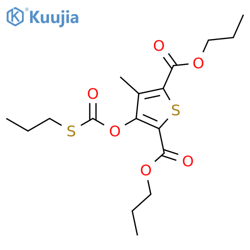 2,5-Thiophenedicarboxylic acid, 3-methyl-4-[[(propylthio)carbonyl]oxy]-, 2,5-dipropyl ester structure