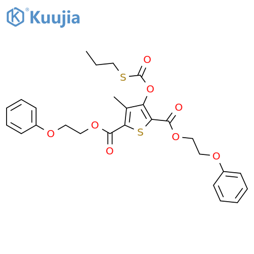 2,5-Thiophenedicarboxylic acid, 3-methyl-4-[[(propylthio)carbonyl]oxy]-, 2,5-bis(2-phenoxyethyl) ester structure