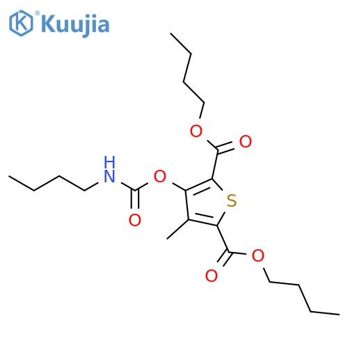 2,5-Thiophenedicarboxylic acid, 3-[[(butylamino)carbonyl]oxy]-4-methyl-, 2,5-dibutyl ester structure