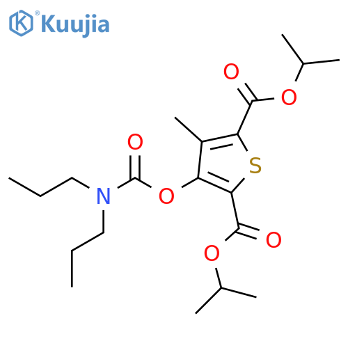 2,5-Thiophenedicarboxylic acid, 3-[[(dipropylamino)carbonyl]oxy]-4-methyl-, 2,5-bis(1-methylethyl) ester structure