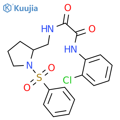 N-{1-(benzenesulfonyl)pyrrolidin-2-ylmethyl}-N'-(2-chlorophenyl)ethanediamide structure