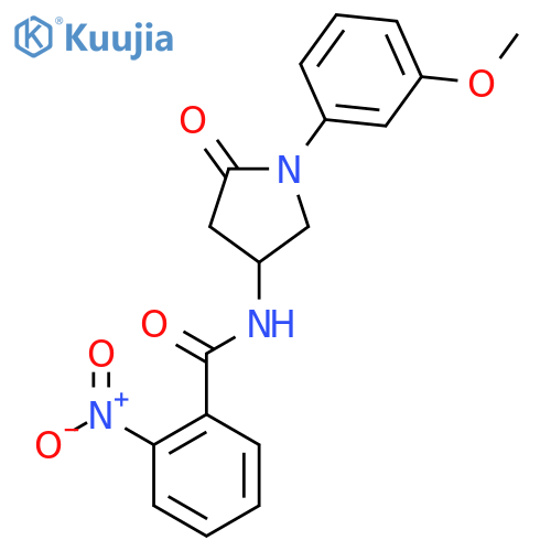 N-1-(3-methoxyphenyl)-5-oxopyrrolidin-3-yl-2-nitrobenzamide structure
