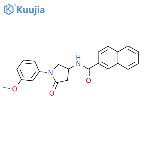 N-1-(3-methoxyphenyl)-5-oxopyrrolidin-3-ylnaphthalene-2-carboxamide structure