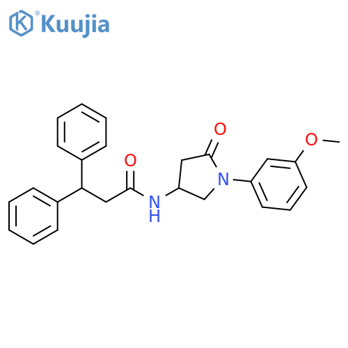 N-1-(3-methoxyphenyl)-5-oxopyrrolidin-3-yl-3,3-diphenylpropanamide structure