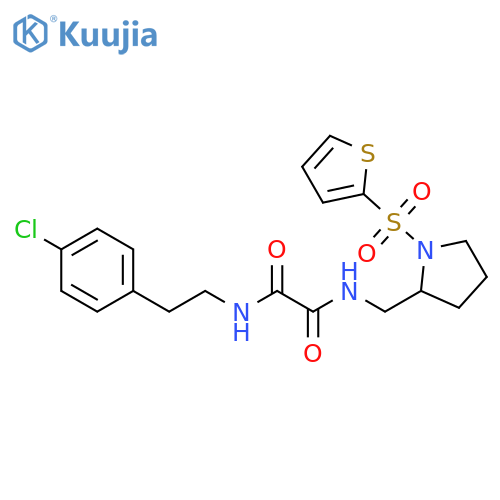 N'-2-(4-chlorophenyl)ethyl-N-{1-(thiophene-2-sulfonyl)pyrrolidin-2-ylmethyl}ethanediamide structure