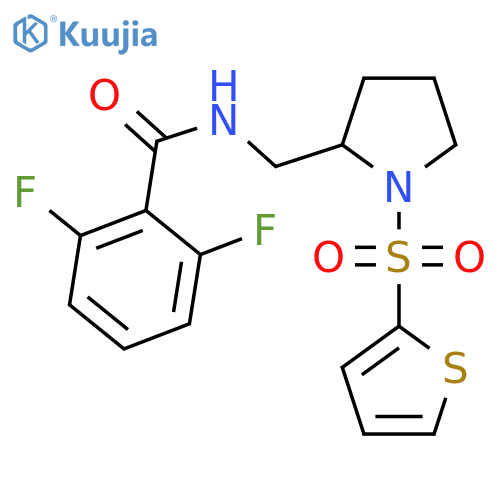 2,6-difluoro-N-{1-(thiophene-2-sulfonyl)pyrrolidin-2-ylmethyl}benzamide structure