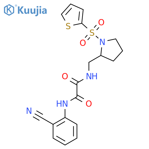 N'-(2-cyanophenyl)-N-{1-(thiophene-2-sulfonyl)pyrrolidin-2-ylmethyl}ethanediamide structure