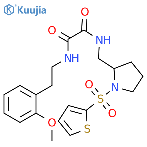 N'-2-(2-methoxyphenyl)ethyl-N-{1-(thiophene-2-sulfonyl)pyrrolidin-2-ylmethyl}ethanediamide structure