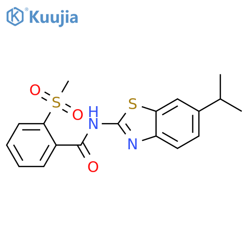 2-methanesulfonyl-N-6-(propan-2-yl)-1,3-benzothiazol-2-ylbenzamide structure