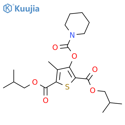 2,5-Thiophenedicarboxylic acid, 3-methyl-4-[(1-piperidinylcarbonyl)oxy]-, 2,5-bis(2-methylpropyl) ester structure