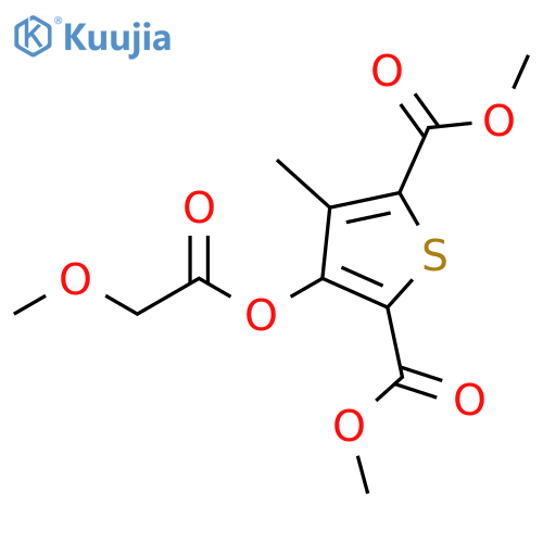 2,5-Thiophenedicarboxylic acid, 3-[(2-methoxyacetyl)oxy]-4-methyl-, 2,5-dimethyl ester structure