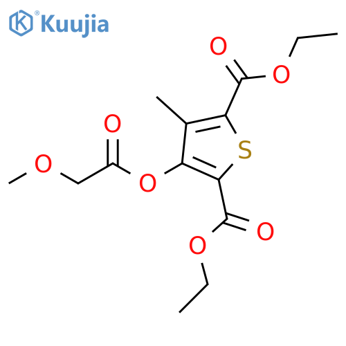 2,5-Thiophenedicarboxylic acid, 3-[(methoxyacetyl)oxy]-4-methyl-,diethyl ester structure