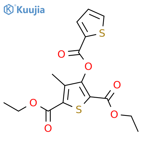 2,5-Thiophenedicarboxylic acid, 3-methyl-4-[(2-thienylcarbonyl)oxy]-, 2,5-diethyl ester structure