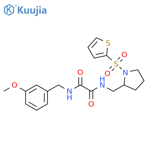 N'-(3-methoxyphenyl)methyl-N-{1-(thiophene-2-sulfonyl)pyrrolidin-2-ylmethyl}ethanediamide structure