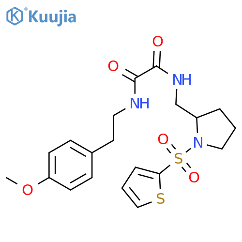 N'-2-(4-methoxyphenyl)ethyl-N-{1-(thiophene-2-sulfonyl)pyrrolidin-2-ylmethyl}ethanediamide structure