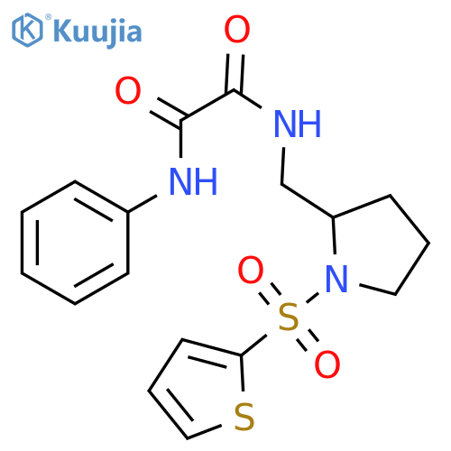 N'-phenyl-N-{1-(thiophene-2-sulfonyl)pyrrolidin-2-ylmethyl}ethanediamide structure