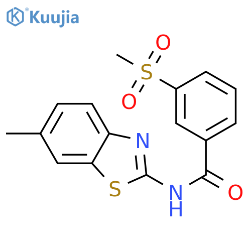 3-methanesulfonyl-N-(6-methyl-1,3-benzothiazol-2-yl)benzamide structure