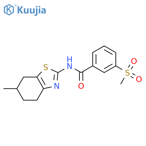 3-methanesulfonyl-N-(6-methyl-4,5,6,7-tetrahydro-1,3-benzothiazol-2-yl)benzamide structure