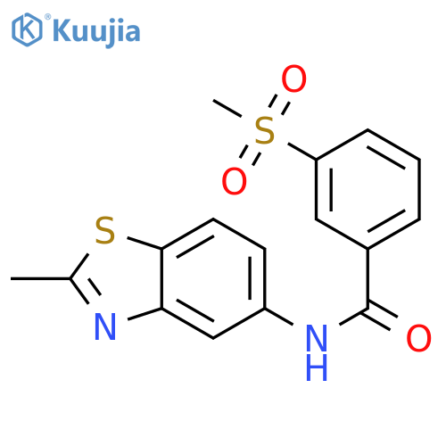 3-methanesulfonyl-N-(2-methyl-1,3-benzothiazol-5-yl)benzamide structure