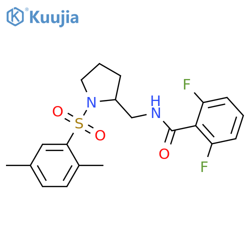 N-{1-(2,5-dimethylbenzenesulfonyl)pyrrolidin-2-ylmethyl}-2,6-difluorobenzamide structure