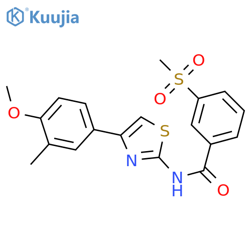 3-methanesulfonyl-N-4-(4-methoxy-3-methylphenyl)-1,3-thiazol-2-ylbenzamide structure