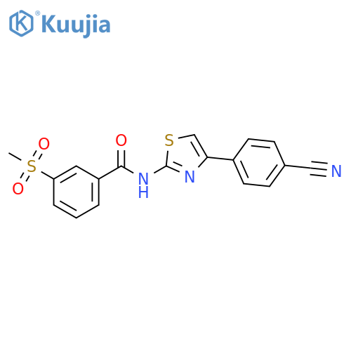 N-4-(4-cyanophenyl)-1,3-thiazol-2-yl-3-methanesulfonylbenzamide structure