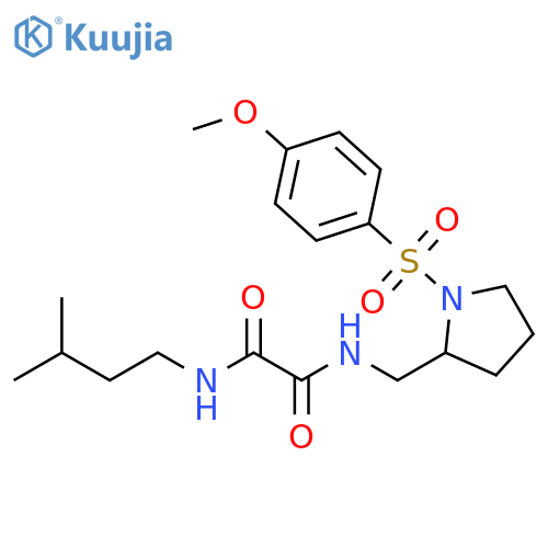 N'-{1-(4-methoxybenzenesulfonyl)pyrrolidin-2-ylmethyl}-N-(3-methylbutyl)ethanediamide structure